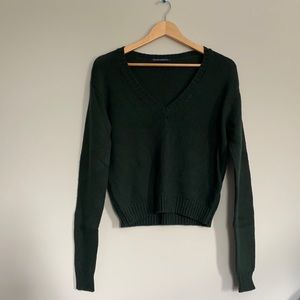 Brandy Melville vneck sweater dark green